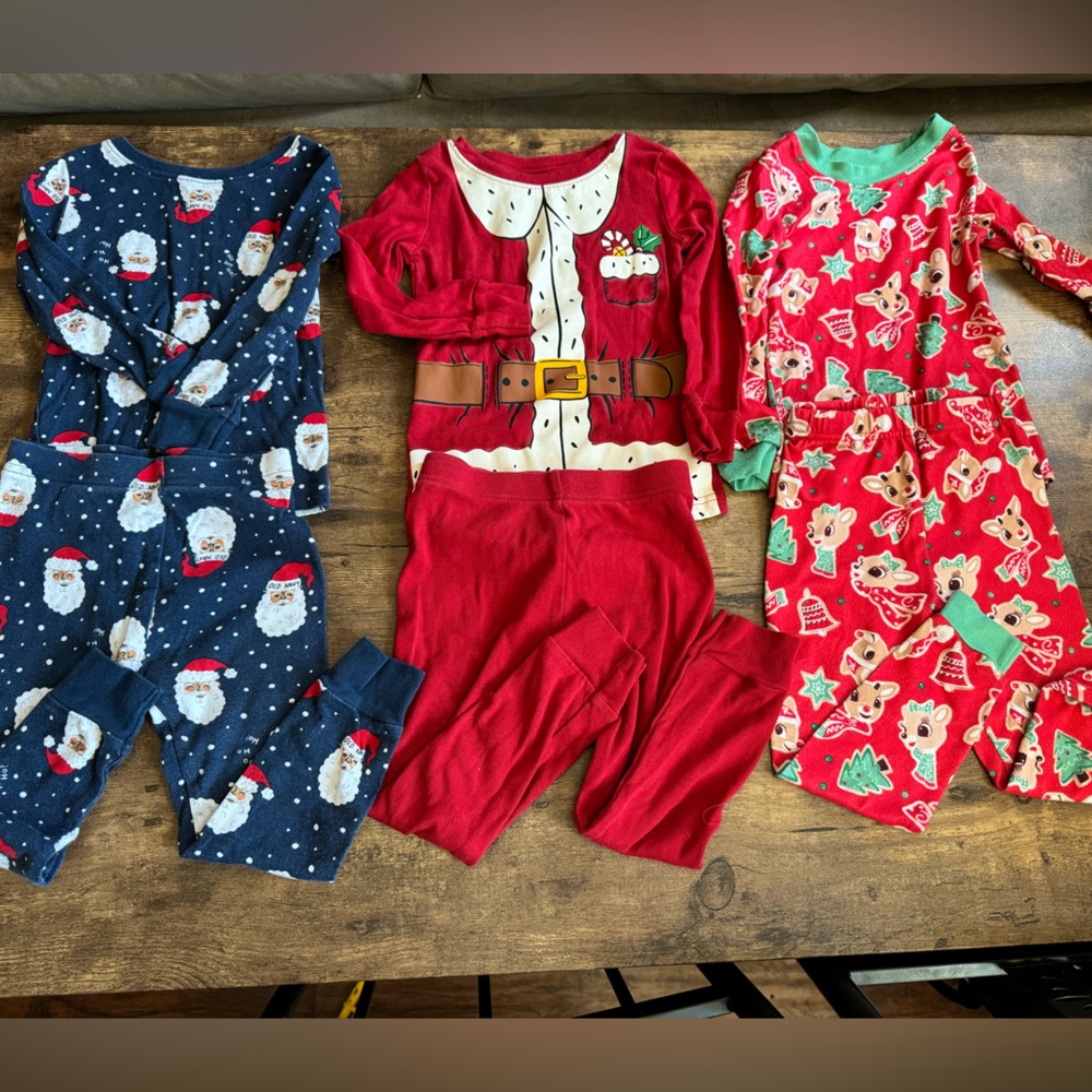 Old Navy Kids Christmas Pajama Sets - Blue, Red, Green